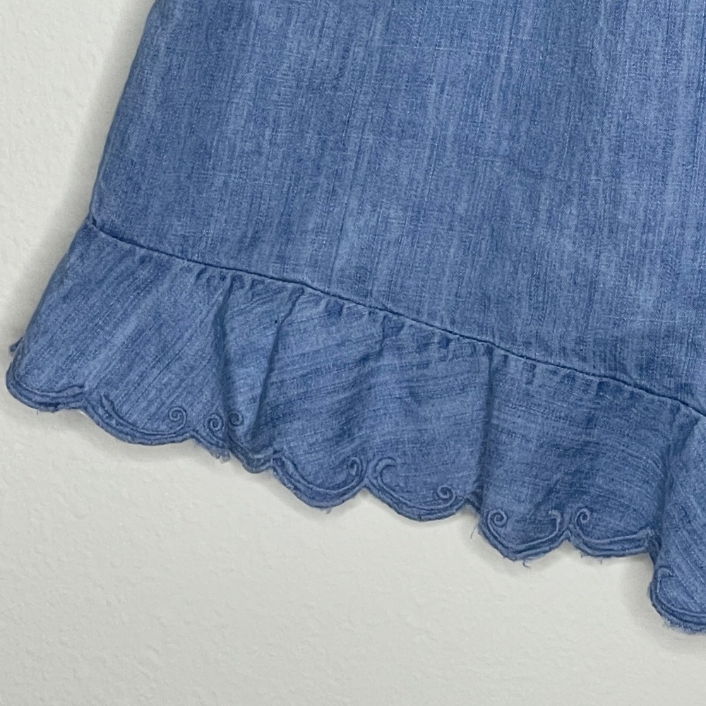 Pilcro Chambray Ruffle Shorts Drawstring Waist Lightweight Women's M - Picture 3 of 5